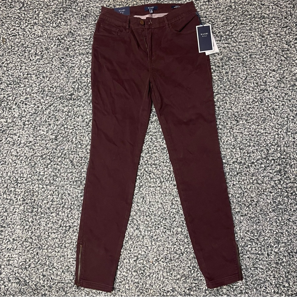 Kaari Blue Wine Mid Rise Ankle Pant